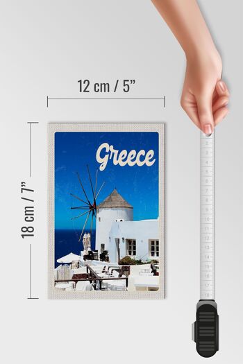 Panneau en bois voyage 12x18 cm Grèce Grèce maisons blanches 4