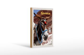 Panneau en bois voyage 12x18 cm Grèce Grèce âne sur les montagnes 1