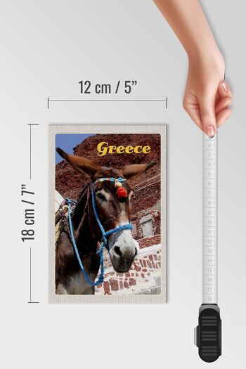 Panneau en bois voyage 12x18 cm Grèce Grèce âne sur les montagnes 4