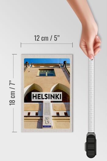 Panneau en bois voyage 12x18 cm Helsinki Finlande bâtiment vacances 4