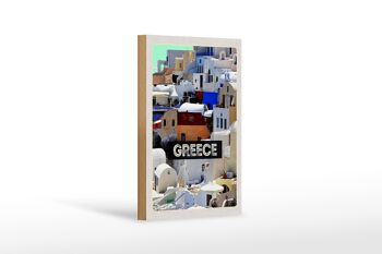 Panneau en bois voyage 12x18 cm Grèce Grèce maisons vacances 1