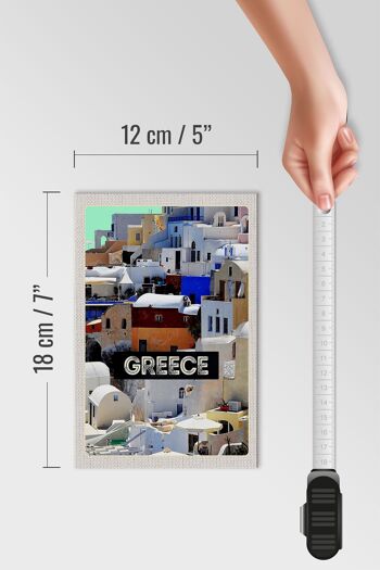 Panneau en bois voyage 12x18 cm Grèce Grèce maisons vacances 4