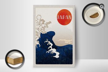 Panneau en bois voyage 12x18 cm Japon Asie vagues mer marée vacances 2