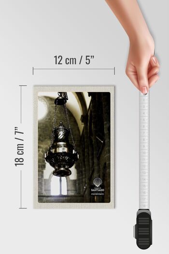 Panneau en bois voyage 12x18 cm Espagne lanterne d'église Moyen Âge 4