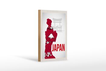 Panneau en bois voyage 12x18 cm Japon Asie Kimono Traditionnel 1