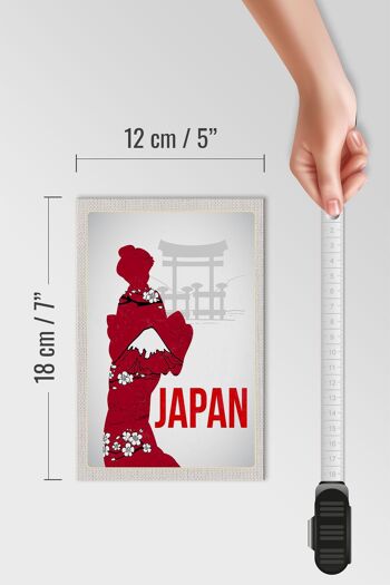 Panneau en bois voyage 12x18 cm Japon Asie Kimono Traditionnel 4