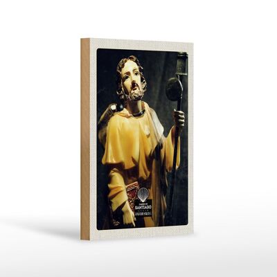 Cartello in legno viaggio 12x18 cm Spagna Europa Cammino di Gesù di Santiago vacanze