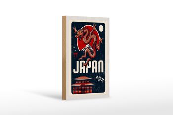 Panneau en bois voyage 12x18 cm Japon Asie Architecture Dragon Trip 1