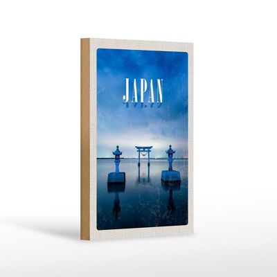Holzschild Reise 12x18 cm Japan Asien Meer Kultur Architektur