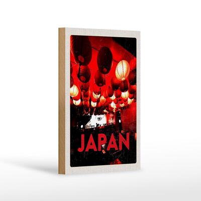 Cartello in legno da viaggio 12x18 cm Lanterna rossa ristorante Giappone Asia