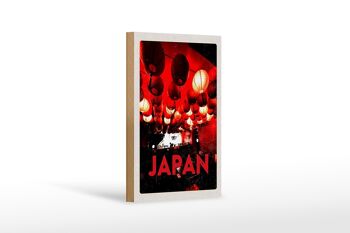 Panneau en bois voyage 12x18 cm restaurant Japon Asie lanterne rouge 1