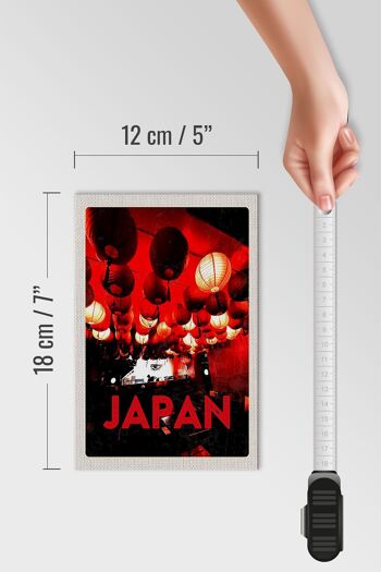 Panneau en bois voyage 12x18 cm restaurant Japon Asie lanterne rouge 4