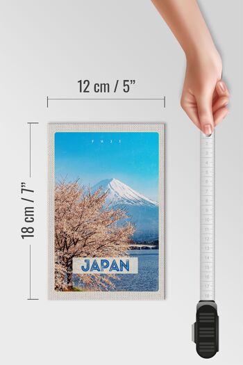 Panneau en bois voyage 12x18 cm Japon Asie neige hiver montagnes 4