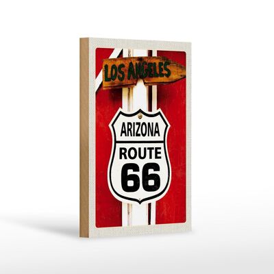 Cartel de madera viaje 12x18cm EE.UU. Los Ángeles Arizona Ruta 66 vacaciones