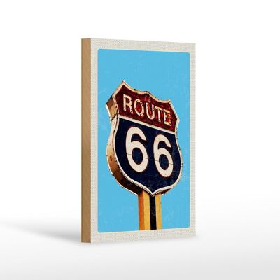 Cartello in legno da viaggio 12x18 cm America Route 66 benzinaio strada