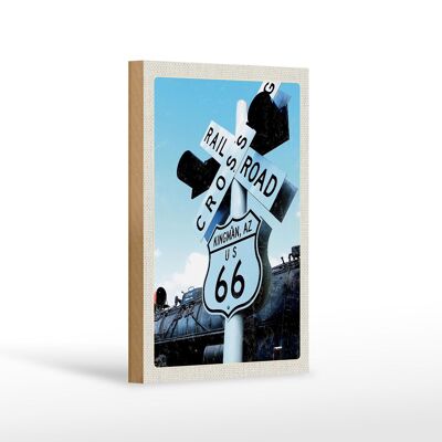 Cartello da viaggio in legno 12x18 cm America Route 66 Kingman AZ Crossing