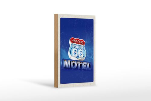 Holzschild Reise 12x18 cm Amerika USA Route 66 Historic Motel