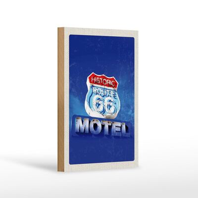 Cartel de madera viaje 12x18 cm América EE.UU. Ruta 66 Motel Histórico