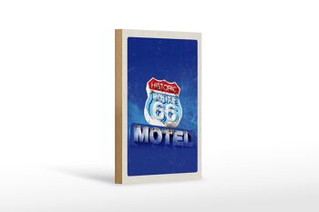 Panneau en bois voyage 12x18 cm Amérique USA Route 66 Historic Motel 1