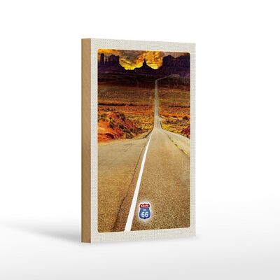 Cartel de madera viaje 12x18 cm América EE.UU. Ruta 66 Carretera Montañas
