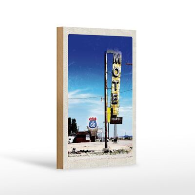Cartel de madera viaje 12x18 cm América EE.UU. Ruta 66 Motel Desierto