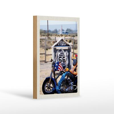 Cartello da viaggio in legno 12x18 cm America Route 66 Biker California