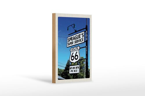 Holzschild Reise 12x18 cm USA Amerika Los Angeles Route 66