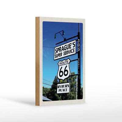 Cartello in legno viaggio 12x18 cm USA America Los Angeles Route 66