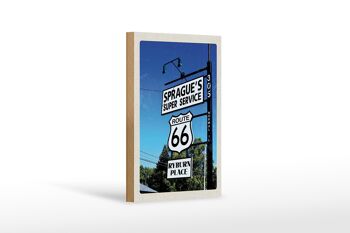 Panneau en bois voyage 12x18 cm USA Amérique Los Angeles Route 66 1