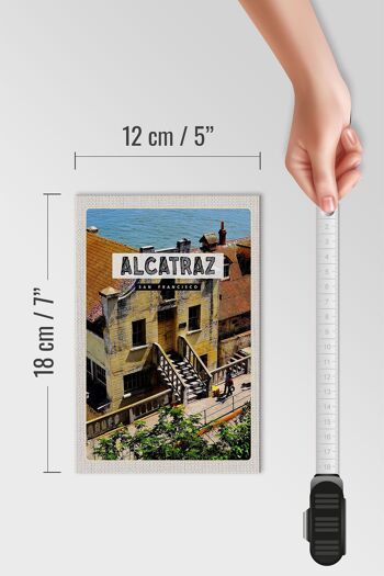 Panneau en bois voyage 12x18 cm Alcatraz San Fancisco vacances à la mer 4