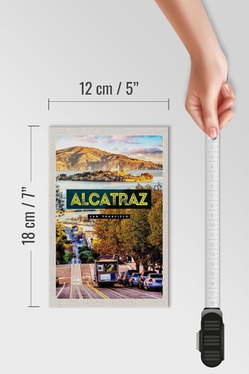 Panneau en bois voyage 12x18 cm Tramway San Francisco Alcatraz 4
