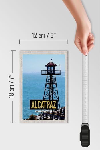 Panneau en bois voyage 12x18 cm San Francisco Alcatraz Sea Tower 4
