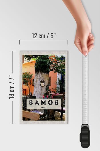 Panneau en bois voyage 12x18 cm Samos Grèce vacances restaurant d'été 4