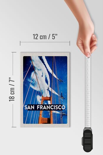 Panneau en bois voyage 12x18 cm pont de San Francisco avion ciel 4