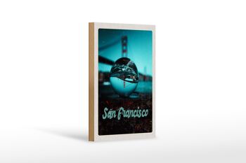 Panneau en bois voyage 12x18 cm San Francisco Bridge Sea Kurgel Trip 1