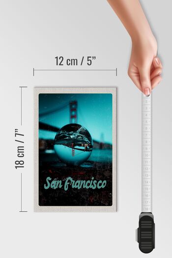 Panneau en bois voyage 12x18 cm San Francisco Bridge Sea Kurgel Trip 4