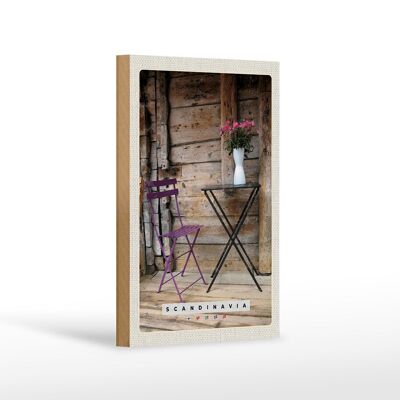 Panneau en bois voyage 12x18cm chaise de patio scandinave table fleur