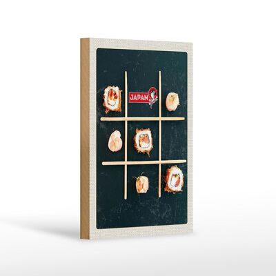 Cartello in legno da viaggio 12x18 cm Bacchette di cetriolo di pesce sushi di soia giapponese