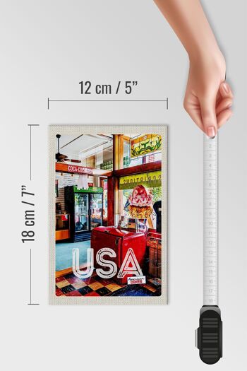 Panneau en bois voyage 12x18 cm America Diner Restaurant Music Food 4