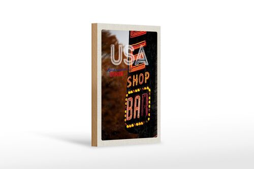 Holzschild Reise 12x18 cm Amerika USA Bar Shop Diner feiern