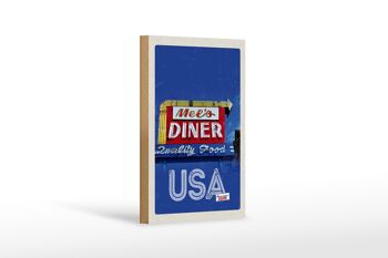 Panneau en bois voyage 12x18 cm America sea diner restaurant plat 1