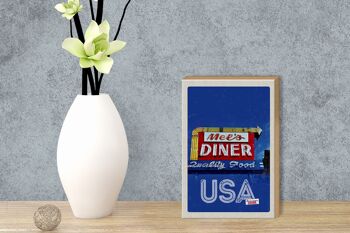 Panneau en bois voyage 12x18 cm America sea diner restaurant plat 3