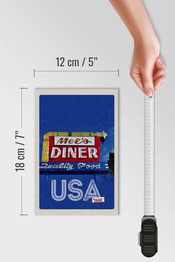 Panneau en bois voyage 12x18 cm America sea diner restaurant plat 4