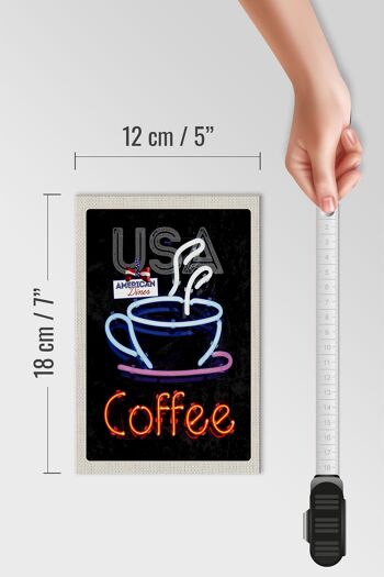 Panneau en bois voyage 12x18 cm USA Amérique café thé gâteau vacances 4