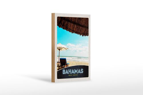 Holzschild Reise 12x18 cm Bahamas west Indien Urlaub Sonne