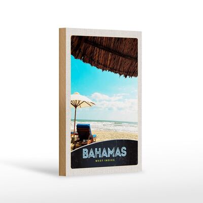 Holzschild Reise 12x18 cm Bahamas west Indien Urlaub Sonne