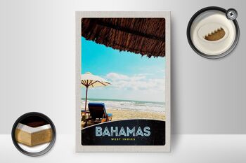 Panneau en bois voyage 12x18 cm Bahamas ouest Inde vacances soleil 2