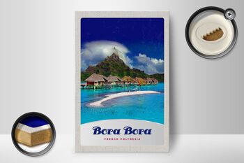 Panneau en bois voyage 12x18 cm Bora Bora île vacances soleil plage 2