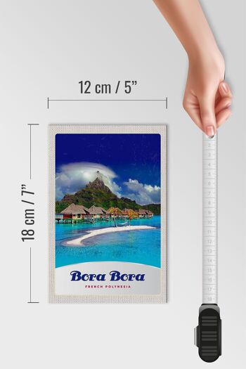 Panneau en bois voyage 12x18 cm Bora Bora île vacances soleil plage 4
