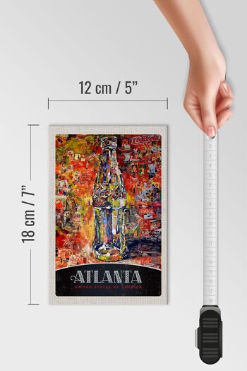 Panneau en bois voyage 12x18 cm Atlanta America Coca Cola tableau 4